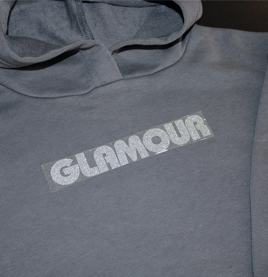 Термоаплікація з глітеру "Glamour" 15,5*2,5 см срібного кольору-1