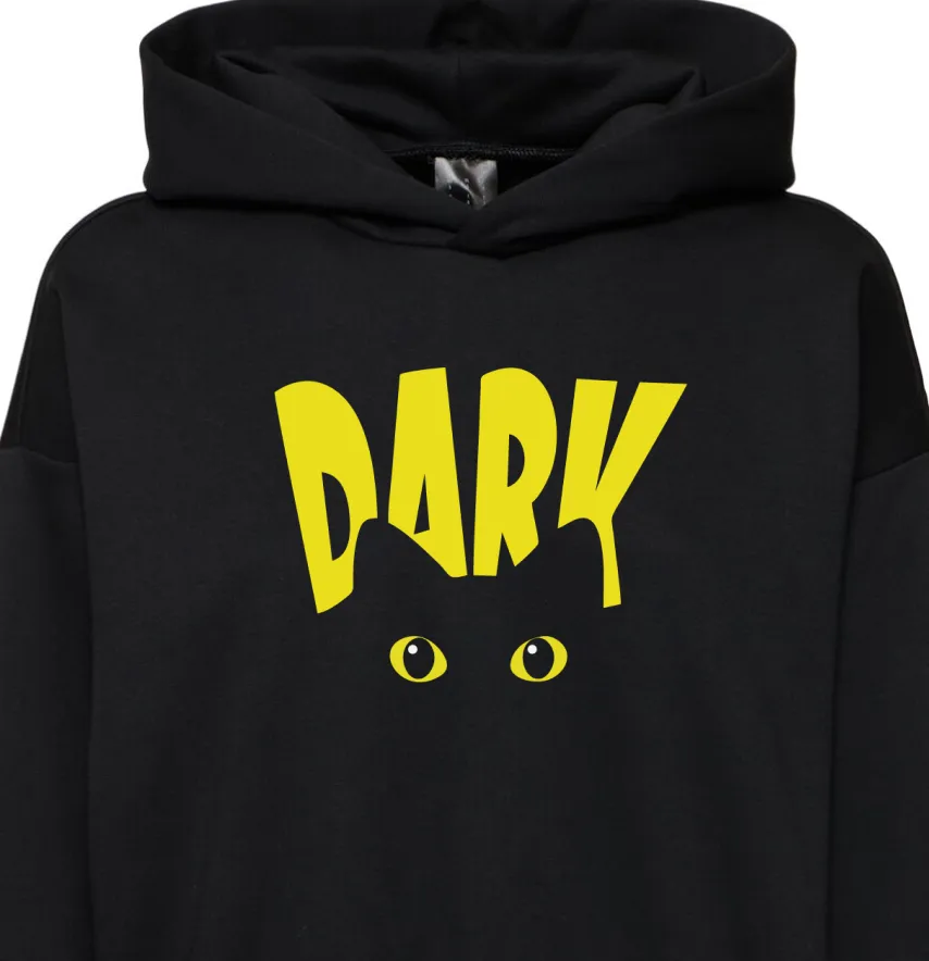 Термоналіпка "Dark" кіт 19*14,5 см жовтого кольору-0