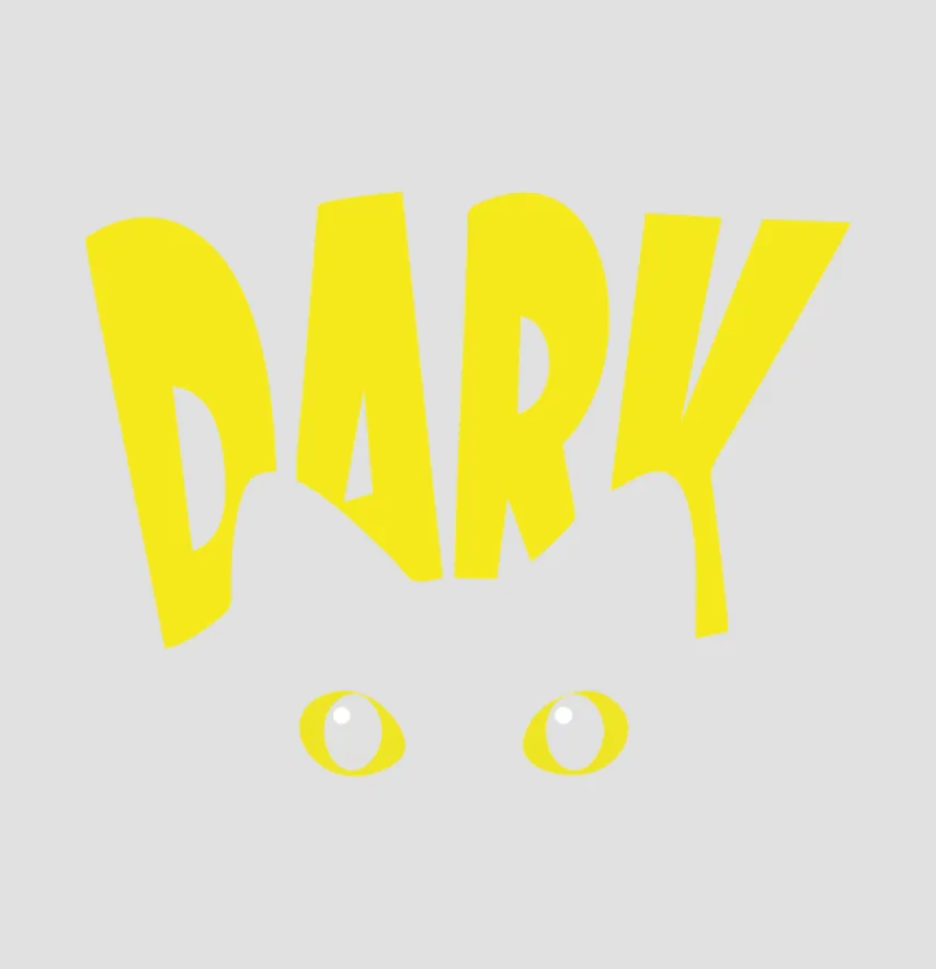 Термонаклейка "Dark" кот 19*14,5 см желтого цвета-1