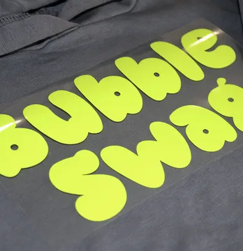 Термоаппликация объемная пуф "Bubble swag" 24*12 см лимонного цвета.
