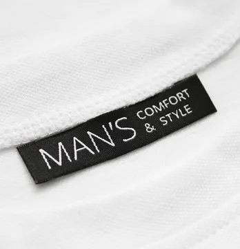 Бирка жаккардовая "Man's" 60*15 мм черного цвета