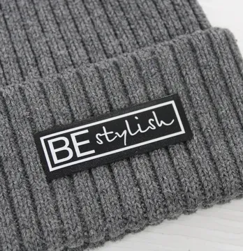Нашивка "Be stylish" 60*20мм черного цвета