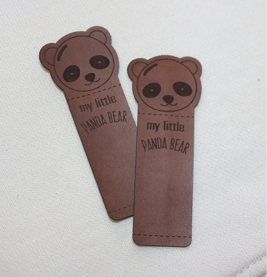 Нашивка "My little PANDA BEAR" 32*75 мм коричневого кольору-1