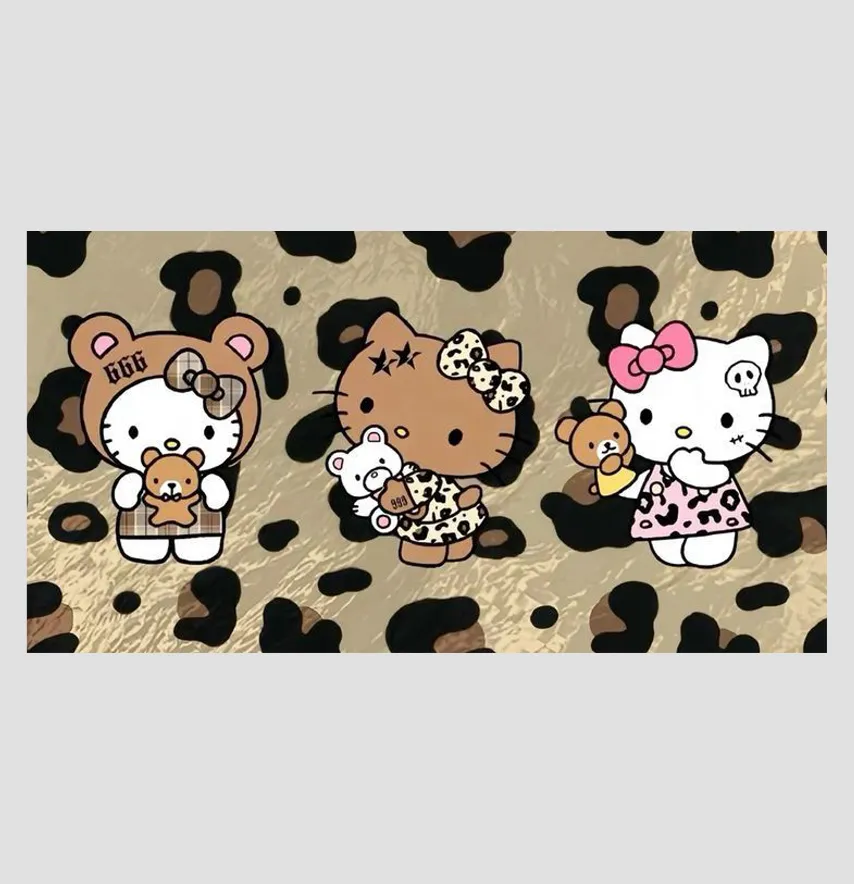 Термонаклейка "Kitty леопардовые" 19*10 см-0