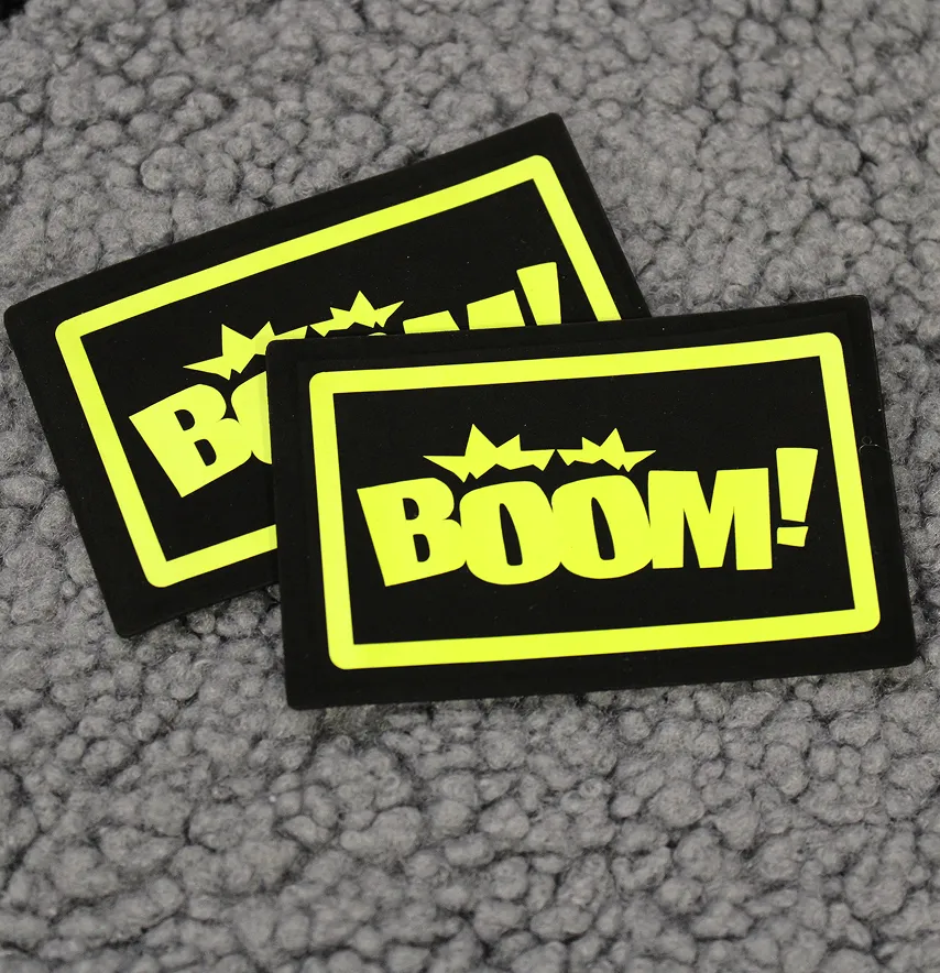 Нашивка "BOOM!" 80*50 мм лимонного кольору-2