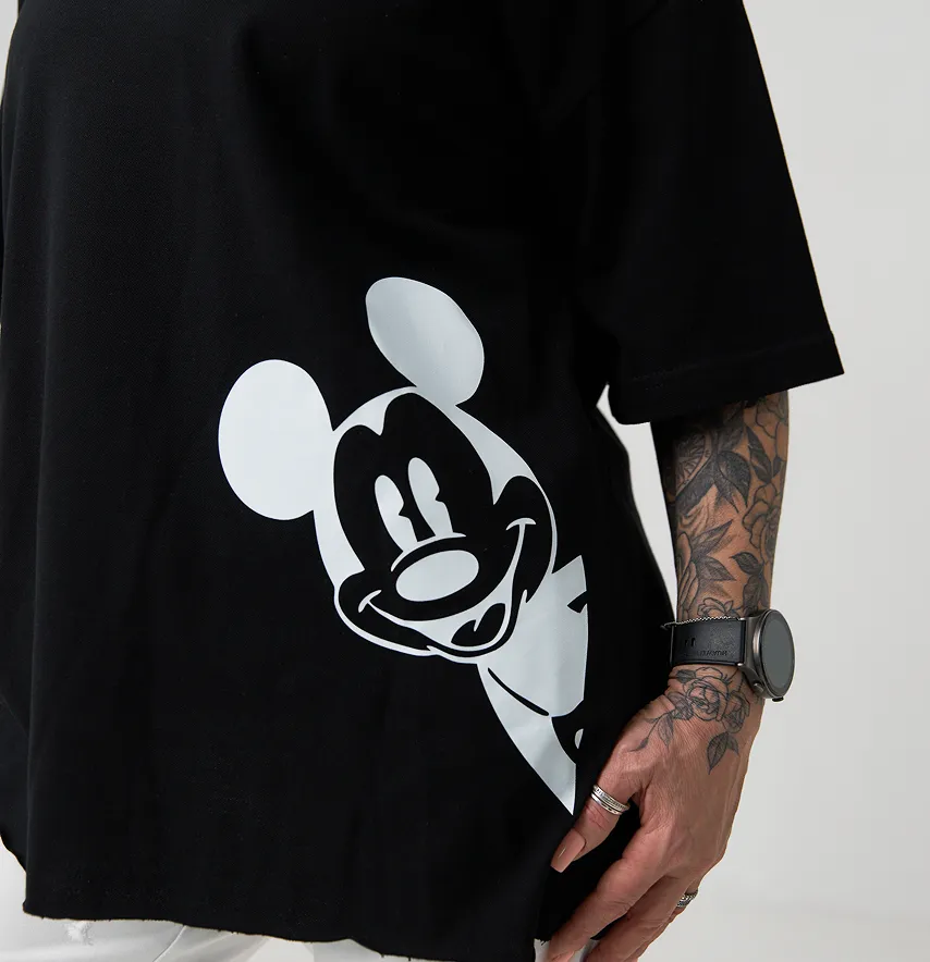 Футболка жіноча оверсайз "Mickey mouse" чорного кольору-1