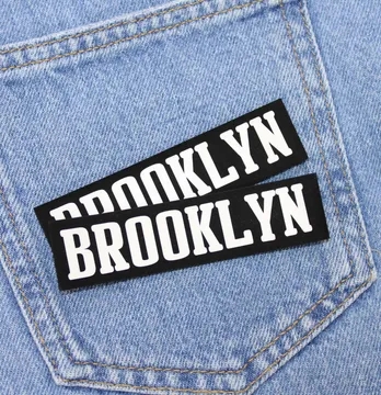 Нашивка "BROOKLYN" 100*25мм черного цвета с белой надписью