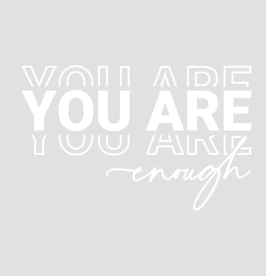 Термоналіпка "You are enough" 19*12 см білого кольору-0