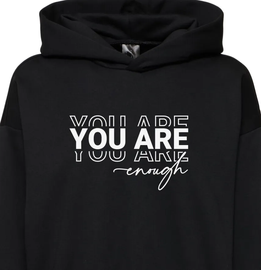 Термоналіпка "You are enough" 19*12 см білого кольору-1