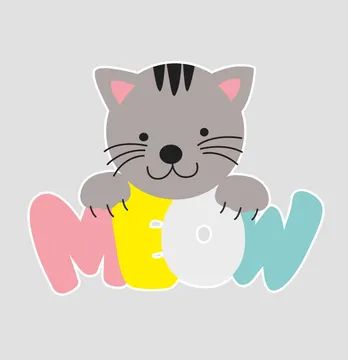 Термонаклейка "Meow" котик 19*15 см