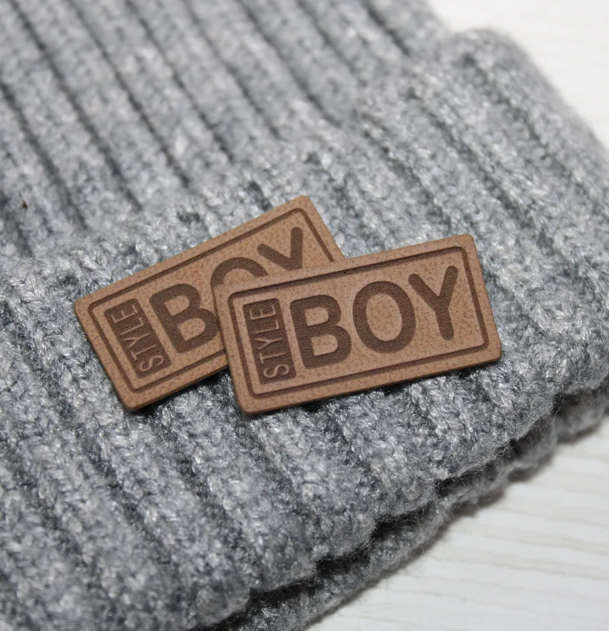 Нашивка "Boy style" 30*15 мм пісочного кольору-1