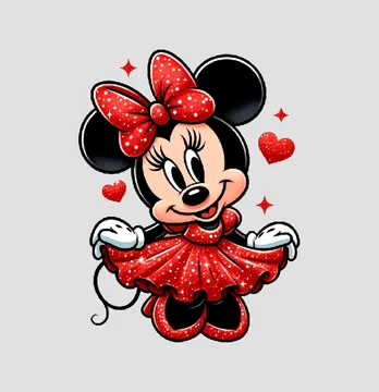 Термонаклейка "Minnie в красном блеске" 19*25 см