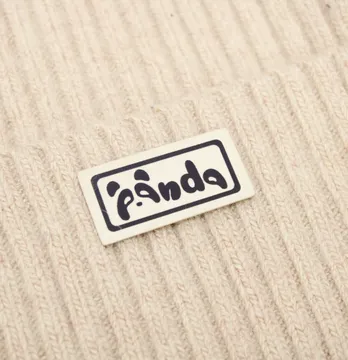 Нашивка "Panda" 40*20мм белого цвета с черным рисунком