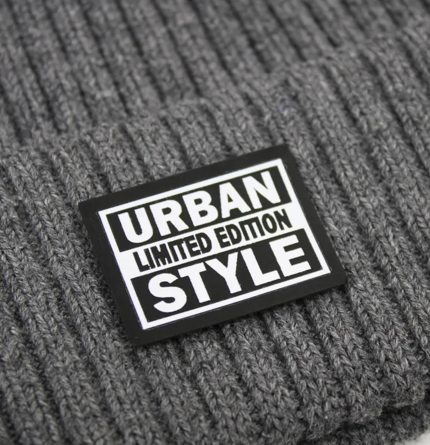 Нашивка "Urban limited" 30*40мм черно-белого цвета-0
