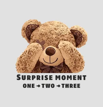 Термонаклейка "Мишка surprise moment" 19*18 см
