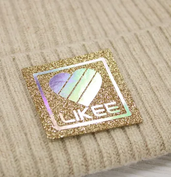 Нашивка з глітеру "Likee" 50*50 мм золотого кольору