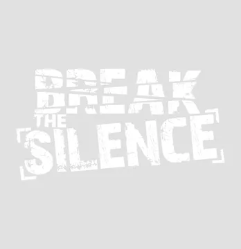 Термонаклейка "Break the silence" 27*14,5 см белого цвета