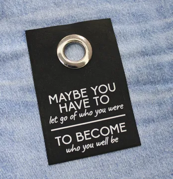Нашивка "Maybe you have" 60*100 мм білий напис з металевим люверсом