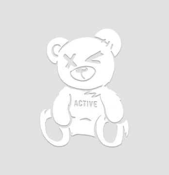 Термонаклейка "Active мишка" 14,5*20 см белого цвета