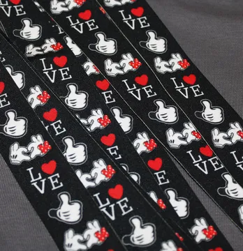Лампас "I love" 3*90 см черного цвета