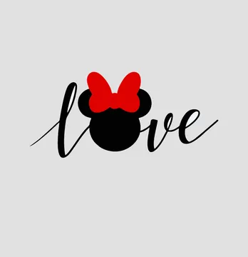 Термонаклейка "Mickey love" 18,5*8,5 см черного цвета