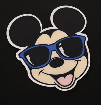 Нашивка тканева фігурна "Mickey в окулярах" мордочка 22*22 см