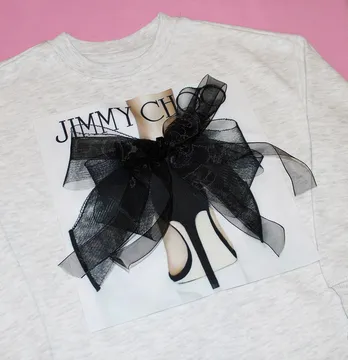 Нашивка тканева з декором "Jimmy choo" бант 22 см
