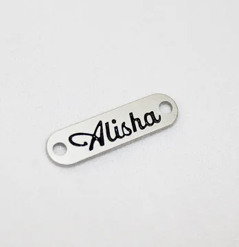 Лейба металлическая "Alisha" длина 25 мм матовое серебро