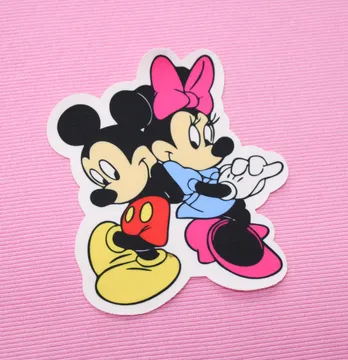 Нашивка тканева фігурна "Mickey Minnie" 14 см