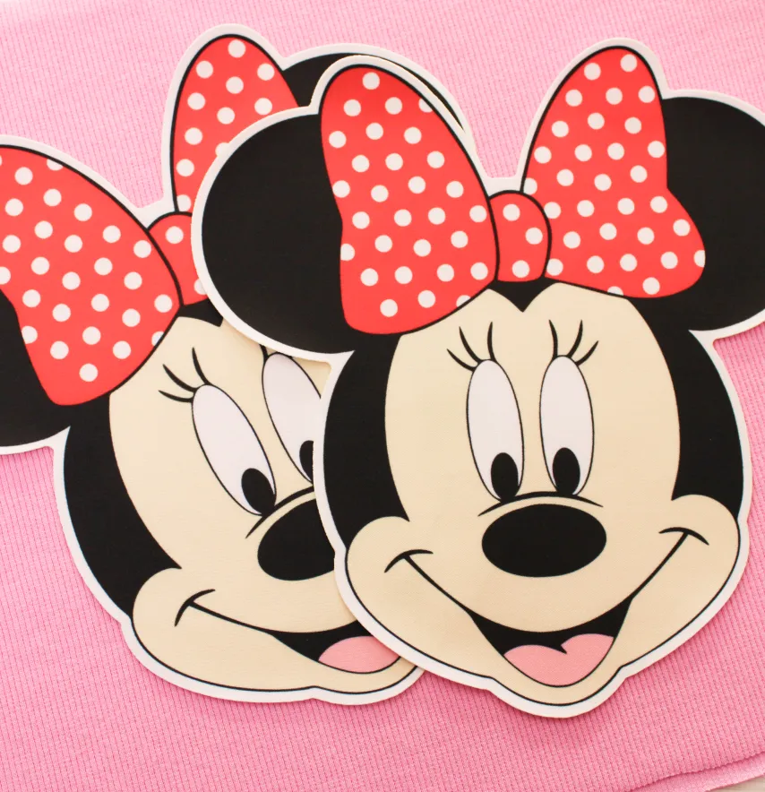 Нашивка тканева фігурна "Minnie бант" мордочка 22*22 см-1