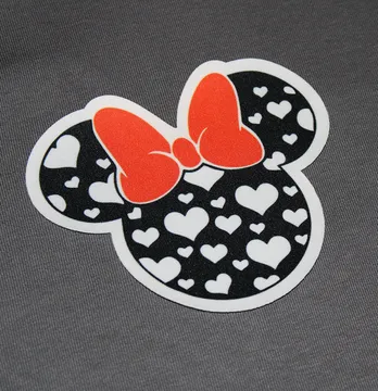 Нашивка тканева фігурна "Minnie бантик" 8*10 см