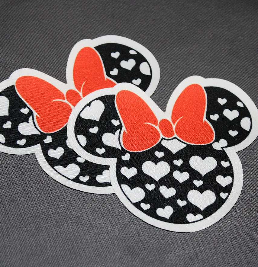 Нашивка тканева фігурна "Minnie бантик" 8*10 см-1