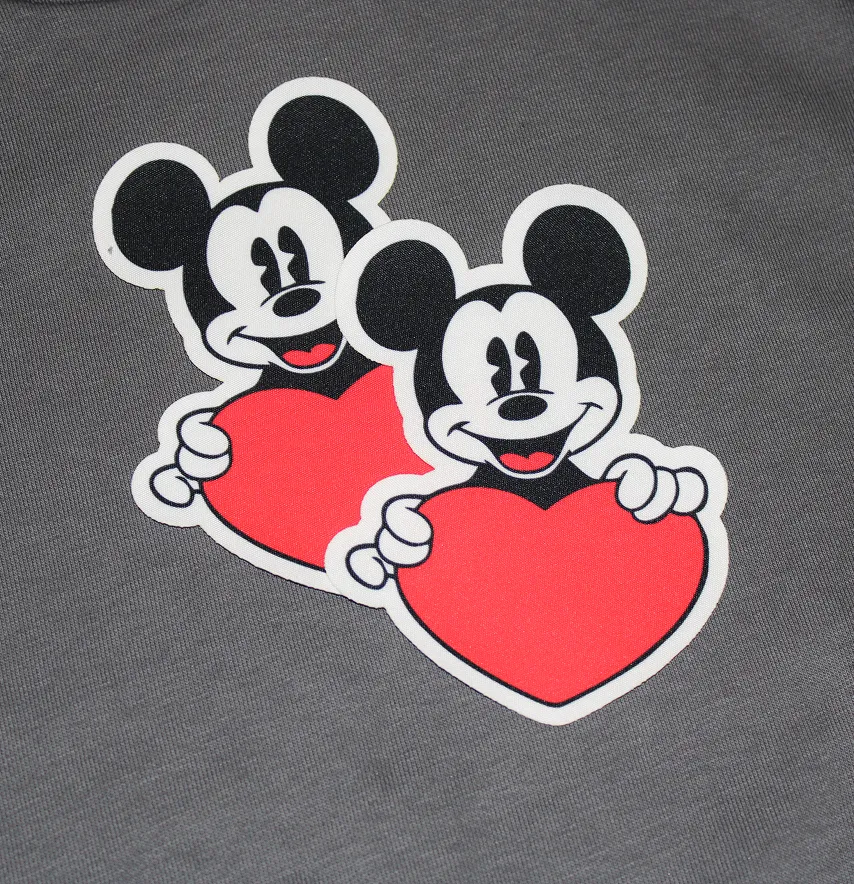 Нашивка тканева фігурна "Mickey серце" 14 см-1