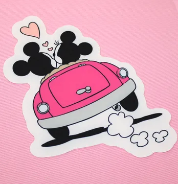 Нашивка тканева фігурна "Mickey в машині" 15*20 см