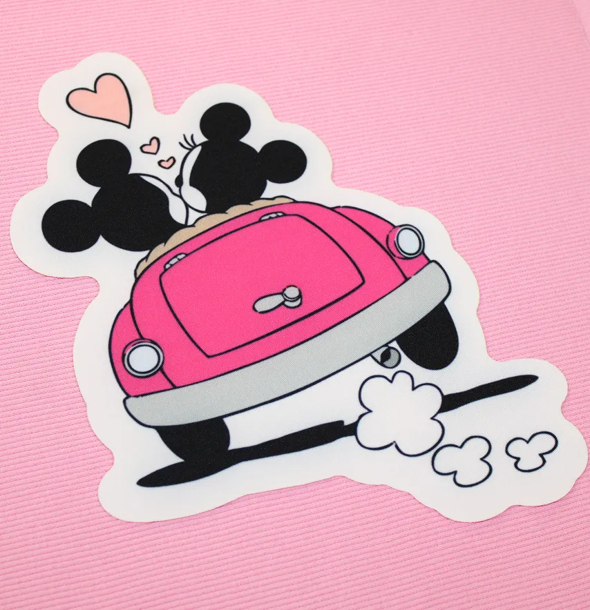 Нашивка тканева фігурна "Mickey в машині" 15*20 см-0
