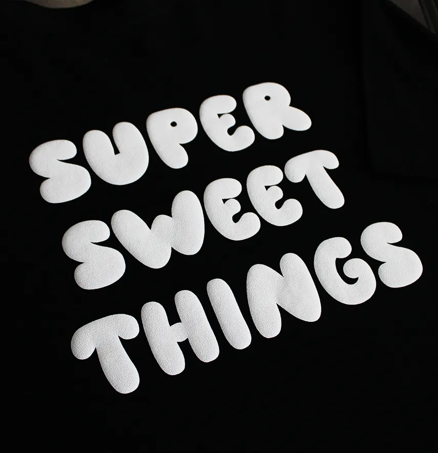 Термоаплікація об'ємна пуф "Super sweet things" комплект білого кольору-0