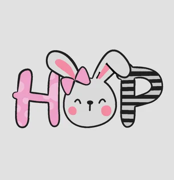 Термонаклейка "Зайка hop" 10*19 см