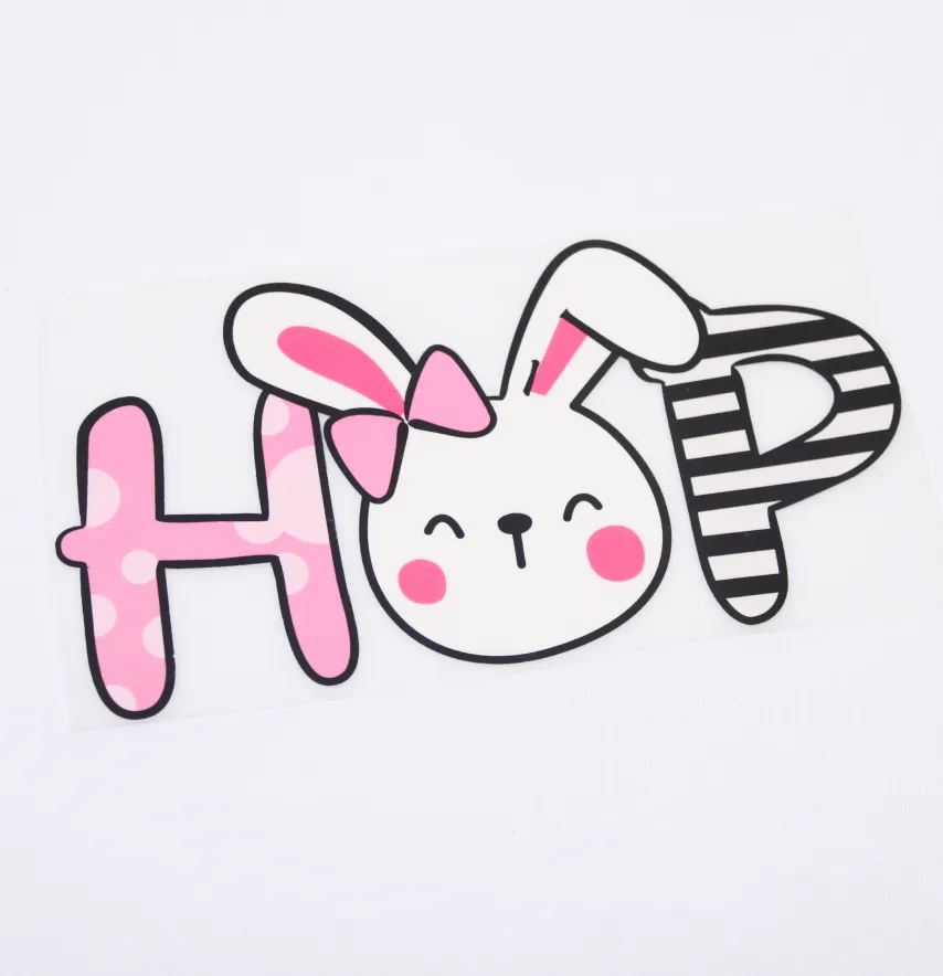 Термонаклейка "Зайка hop" 10*19 см-2
