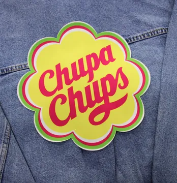 Нашивка тканева фігурна "Chupa Chups" з червоним 23*23 см