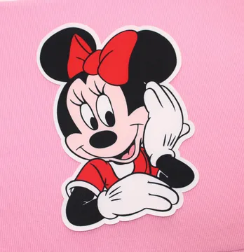 Нашивка тканева фігурна "Minnie" у червоному 18*24 см