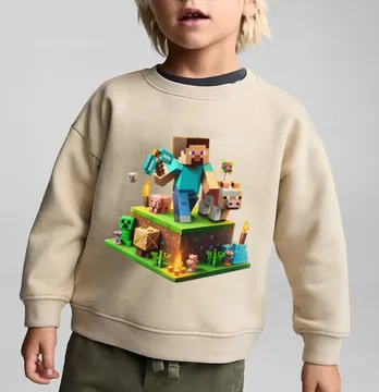 Термонаклейка "Minecraft" Стив с животными 19*19 см