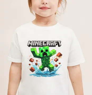 Термонаклейка "Minecraft" Крипер в воде 18,5*19 см