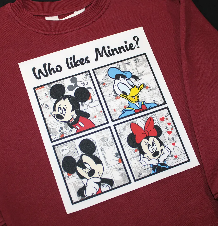 Нашивка тканева "Who Likes Minnie" 16,5*19 см-1
