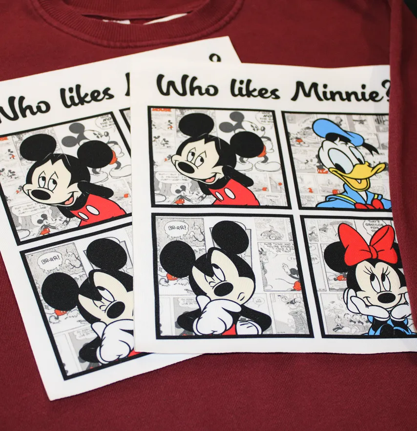 Нашивка тканева "Who Likes Minnie" 16,5*19 см-2