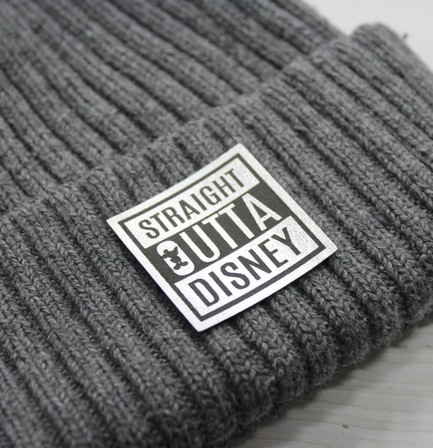 Нашивка "StraightOuttaDisney" 35*35 мм срібного кольору-0