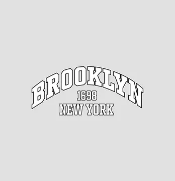 Термонаклейка "Brooklyn" 14,5*6,5 см белого цвета