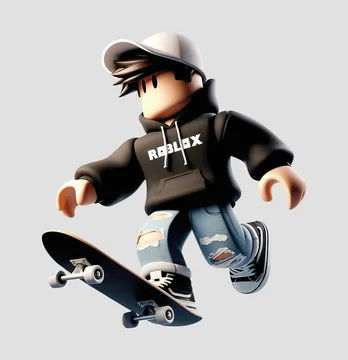 Термонаклейка "Roblox" в черном 17*19 см
