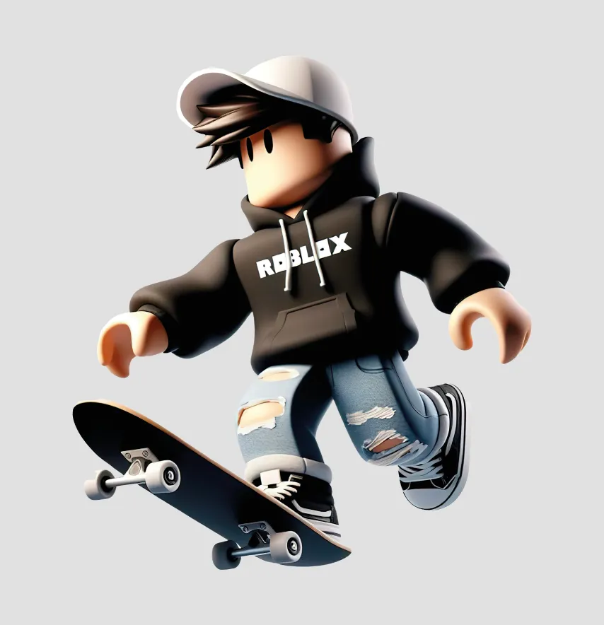 Термонаклейка "Roblox" в черном 17*19 см-0