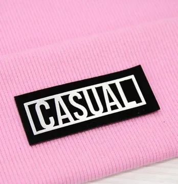 Нашивка "Casual" 75*30мм черного цвета с серебром