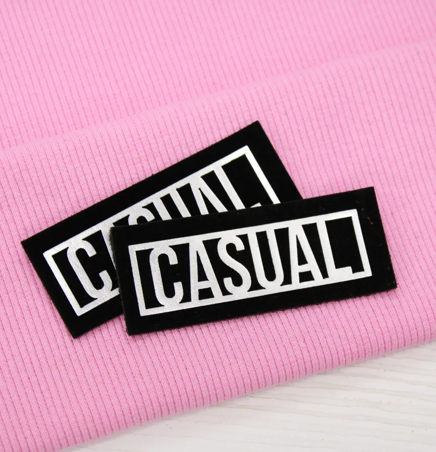 Нашивка "Casual" 75*30мм черного цвета с серебром-2